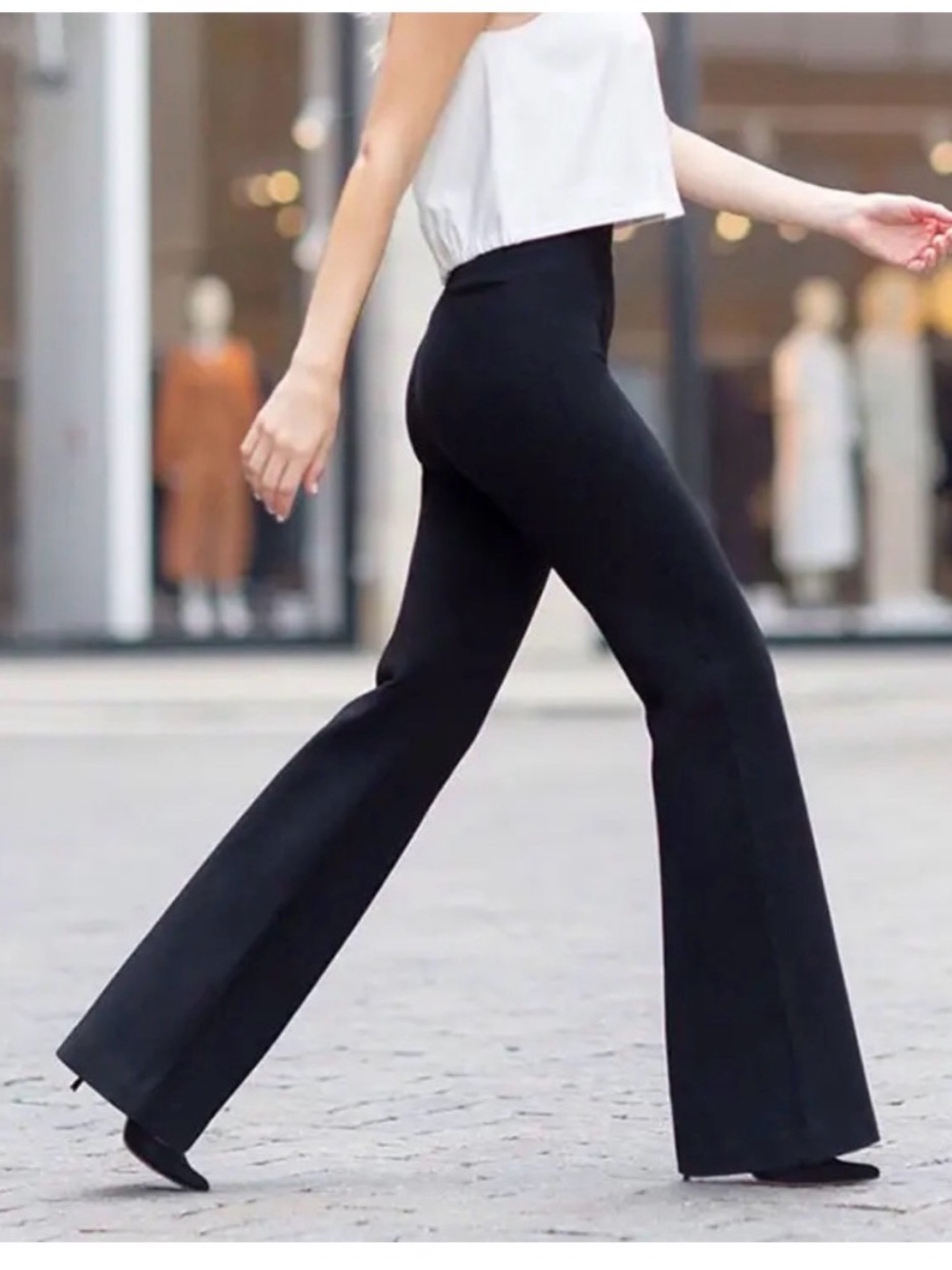 Spanx Perfect Fit Hi-Rise Flare Pants black sz small regular length new